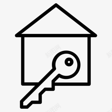 安全屋家钥匙家庭安全图标图标