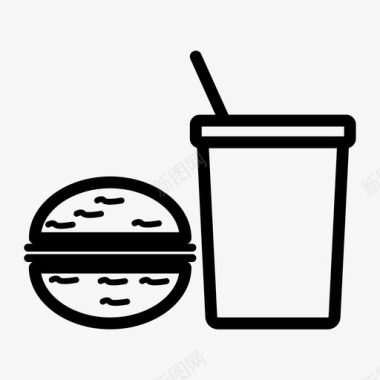 午餐汉堡饮料图标图标