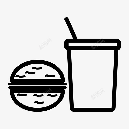 午餐汉堡饮料图标svg_新图网 https://ixintu.com 假日 午餐 快餐 汉堡 烧烤 野餐 食物 饮料