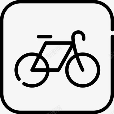 自行车信号禁止7直线图标图标