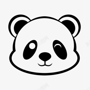 眨眼熊猫表情脸头图标图标
