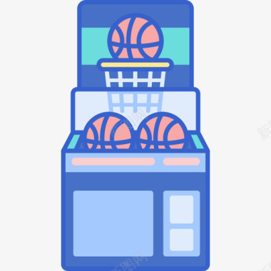 篮球主题公园线条色彩图标图标
