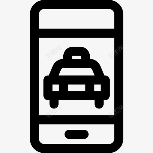 出租车车辆和运输工具6直线图标svg_新图网 https://ixintu.com 出租车 直线 车辆 运输工具