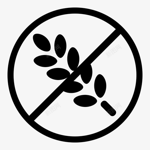 无麸质食物过敏无谷类图标svg_新图网 https://ixintu.com 小麦 无麸 替代 谷类 过敏 食物
