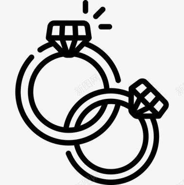 结婚戒指爱情92直系图标图标
