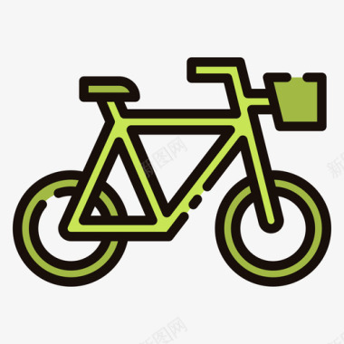 自行车39号村线性颜色图标图标