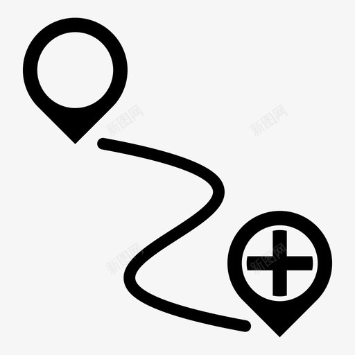 路线规划gps地标图标svg_新图网 https://ixintu.com 地标 定位 导航 规划 路线