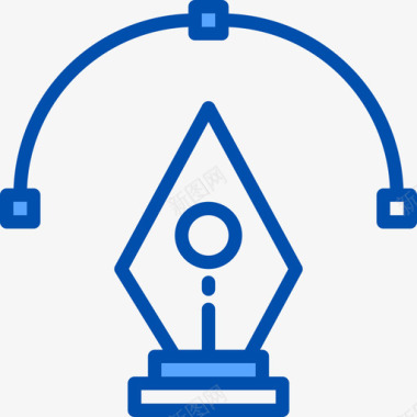 钢笔网页平面4蓝色图标图标