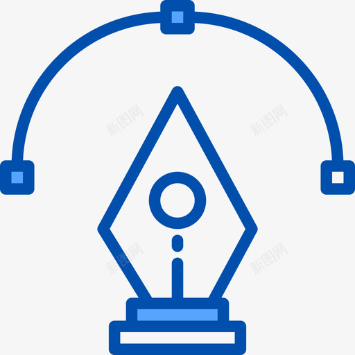 钢笔网页平面4蓝色图标svg_新图网 https://ixintu.com 平面设计 网页 蓝色 钢笔