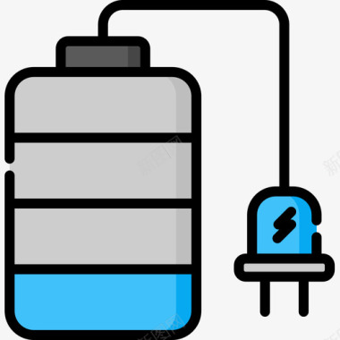电池可再生能源2线性颜色图标图标