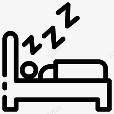 深度睡眠卧室酒店图标图标