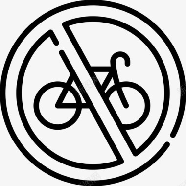 自行车信号禁止7直线图标图标