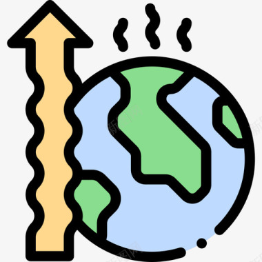 全球变暖生态学221线性色彩图标图标