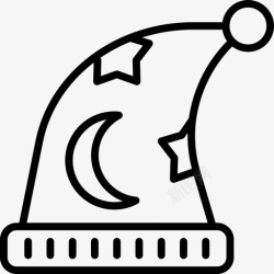 睡帽睡眠48直线型图标图标