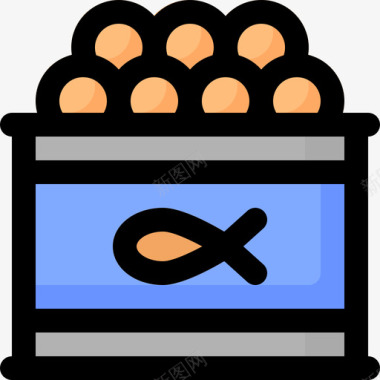 鱼子酱餐具2原色图标图标