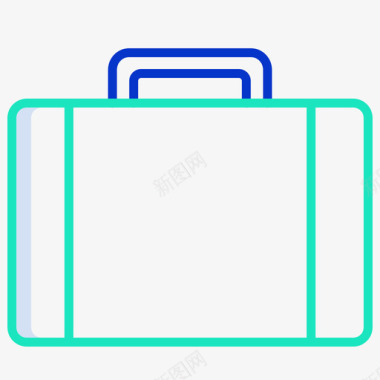 行李箱商务战略33轮廓颜色图标图标