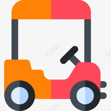 高尔夫球车车辆和运输工具7平板图标图标