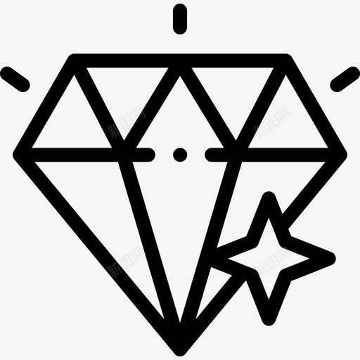 钻石珠宝28直线型图标svg_新图网 https://ixintu.com 珠宝 直线 线型 钻石