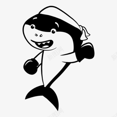 泰拳鲨泰拳有趣的水生动物图标图标