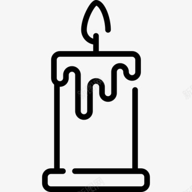 蜡烛圣诞装饰4线状图标图标