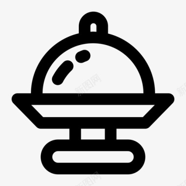盘子盖餐厅感恩节图标图标
