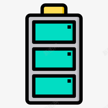 电池状态电池2线性颜色图标图标