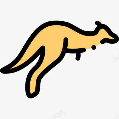 袋鼠澳大利亚25线形颜色图标图标