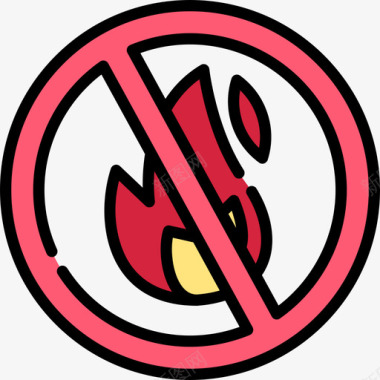 禁止开火禁止信号5线颜色图标图标