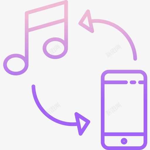 传送音乐112轮廓渐变图标svg_新图网 https://ixintu.com 传送 渐变 轮廓 音乐