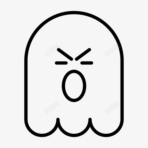 鬼魂愤怒表情符号图标svg_新图网 https://ixintu.com 万圣节 愤怒 疯狂 符号 表情 鬼魂