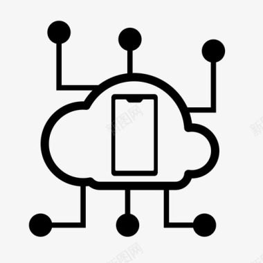 电话数据云网络服务器图标图标