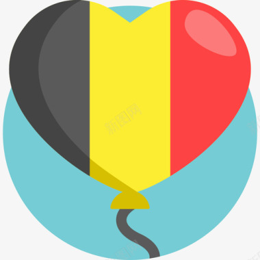 气球比利时3扁平图标图标
