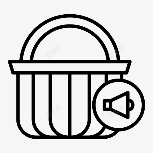 篮子购买扩音器图标svg_新图网 https://ixintu.com 扩音器 篮子 线路 购买 购物