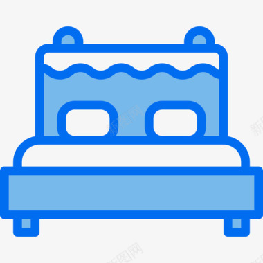 床家具蓝色图标图标