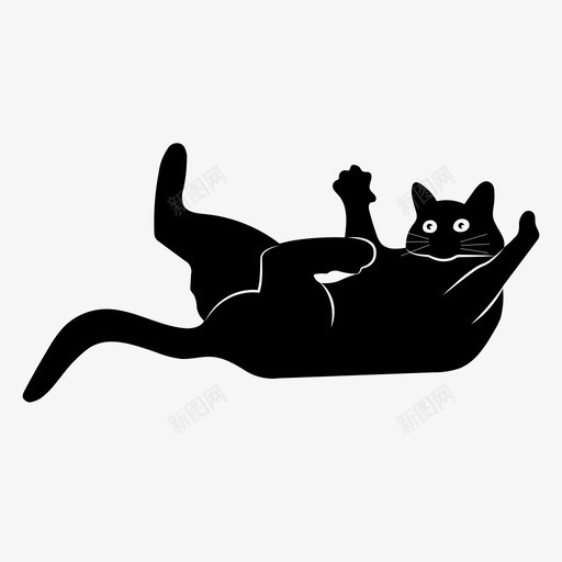 可爱的猫宠物黑猫可爱图标svg_新图网 https://ixintu.com 可爱 好玩 宠物 爱的 黑猫