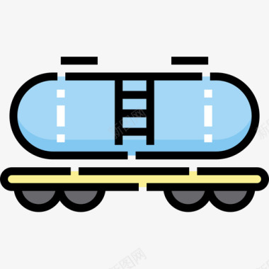 罐车车辆运输5线型颜色图标图标