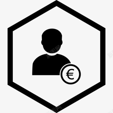 欧元与人化身用户图标图标