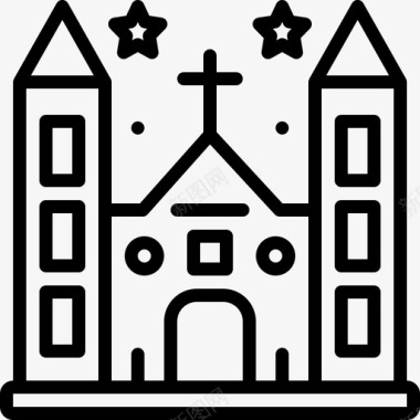 教区建筑物教堂图标图标