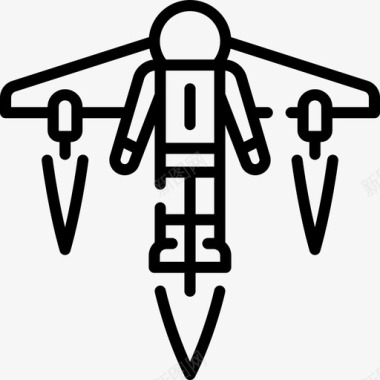 宇航员太空147直线型图标图标