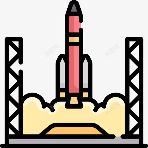 火箭发射146号太空线性颜色图标svg_新图网 https://ixintu.com 发射 太空 火箭 线性 颜色