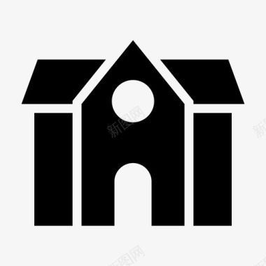 建筑教堂房地产图标图标