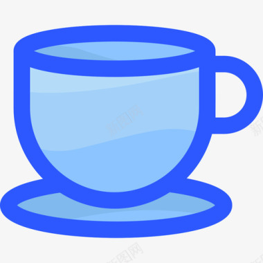 咖啡杯意大利菜3蓝色图标图标