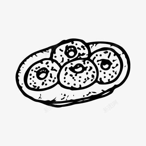 甜甜圈食品手绘图标svg_新图网 https://ixintu.com 手绘 甜甜圈 素描 食品