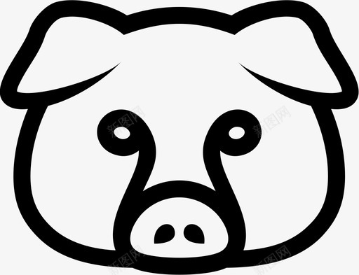 猪头动物小猪图标svg_新图网 https://ixintu.com 动物 小猪 猪头