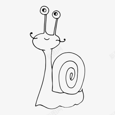 蜗牛动物卡通图标图标