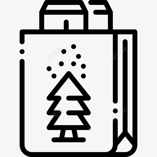 礼品袋圣诞装饰13线性图标svg_新图网 https://ixintu.com 圣诞 礼品袋 线性 装饰