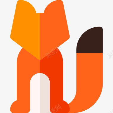 狐狸动物84扁平图标图标