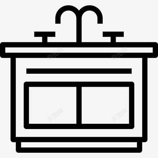 水槽厨房67线性图标svg_新图网 https://ixintu.com 厨房 水槽 线性
