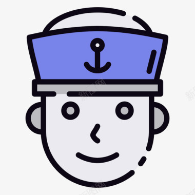 水手万圣节服装8线性颜色图标图标