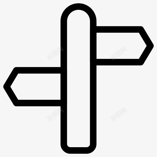 两个方向板左图标svg_新图网 https://ixintu.com 两个 方向 木头 标志